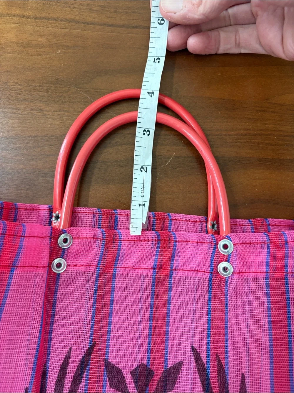NEW Consuela Fiesta Pink Striped Shopping Tote Mesh